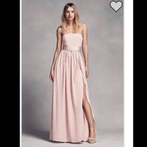 NWT Vera Wang “WHITE” Bridesmaid Dress, Strapless Long Matcha in Blush, Size 20